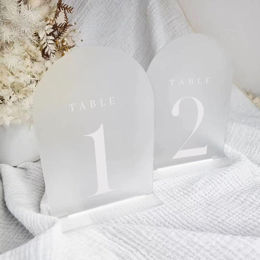 Frosted Arch Acrylic Table Numbers 1-15 for Wedding Reception,5x7 INCH