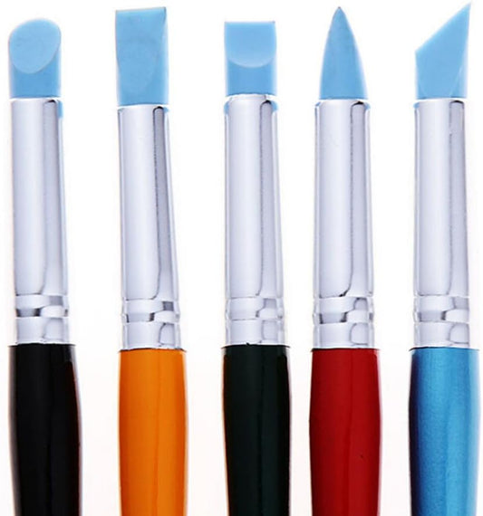 5pcs Silicon Brushes Blender for Painting,Masking Fluid,Clay Molding