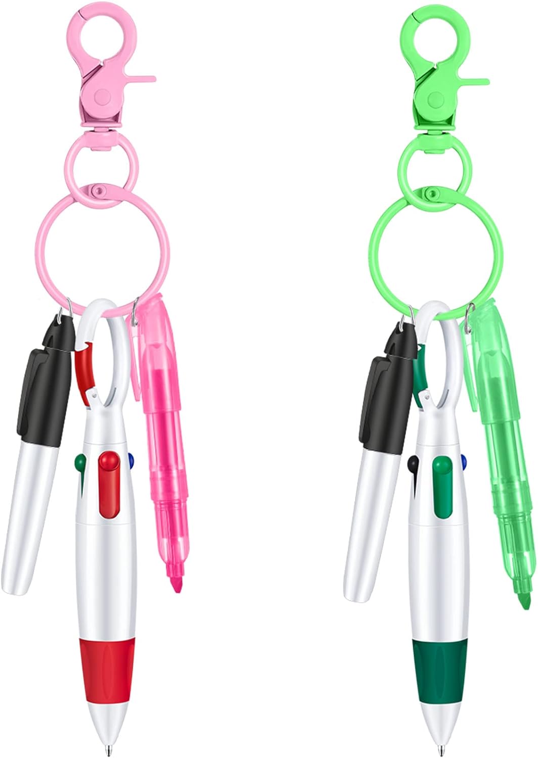 Nurse Ballpoint Highlighter Marker Pen Set with Keychain Clip
