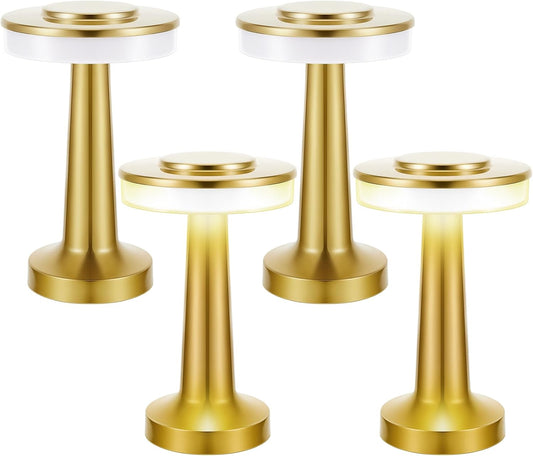 4Pcs Portable Cordless Table Lamp with Touch Sensor Rechargeable