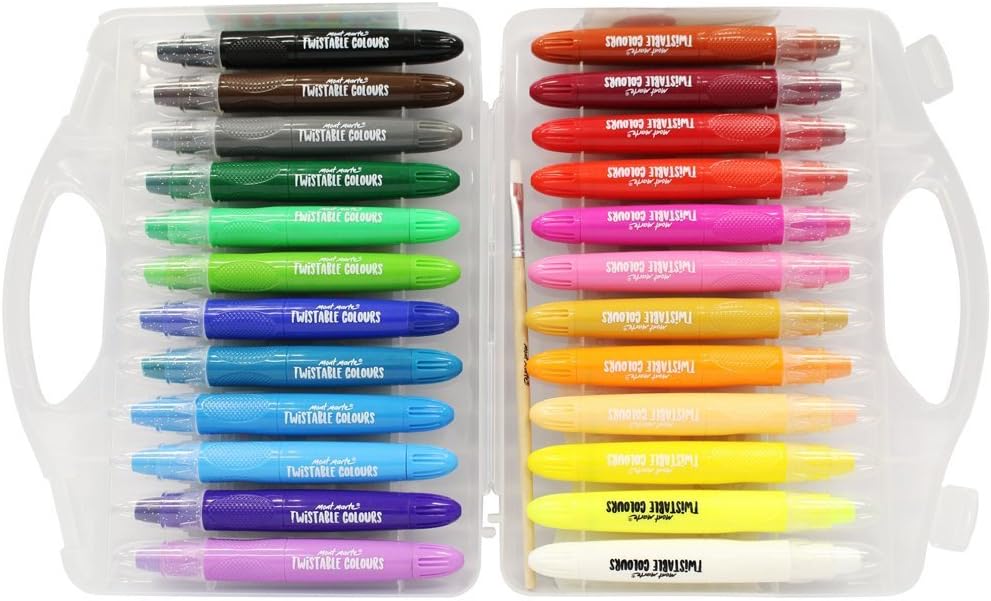 MONT MARTE Studio Twistable Colours,24 Blendable Colour Sticks 1 Paint Brush