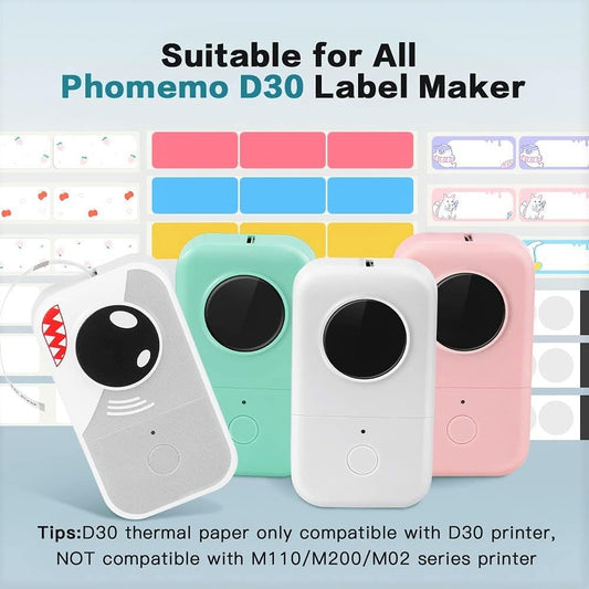 Phomemo D30 Adhesive White Label Paper (15mm X 50mm)