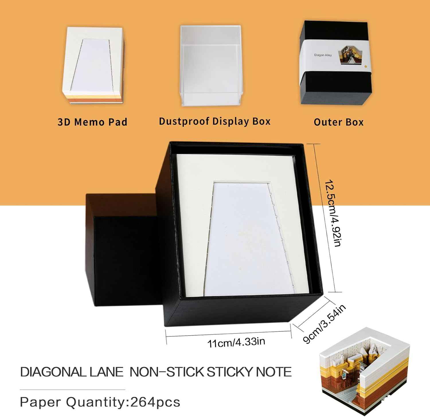 2024 Time Piece Diagonal Alley 3D Calendar Memo Pad with LED Lights - TTpen