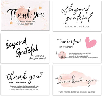 300PCS Thank You For Supporting My Business Cards White - TTpen