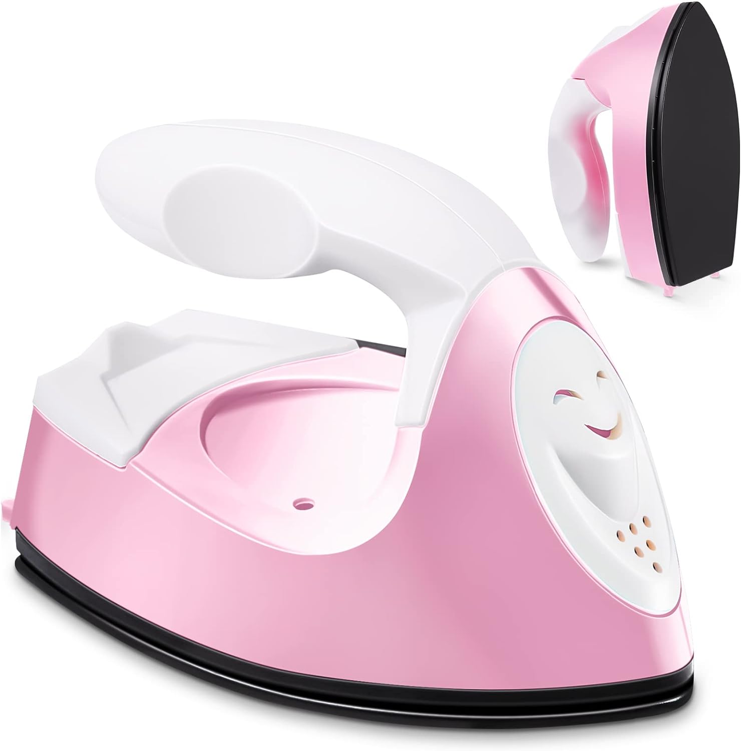 Mini Craft Heat Press Small Iron with Charging Base for Kids Pink