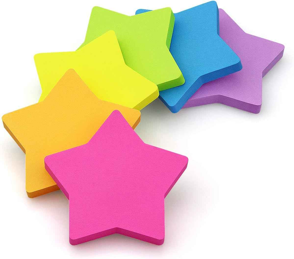 Star Shape Sticky Notes 6 Color 75 Sheets/Pad - TTpen