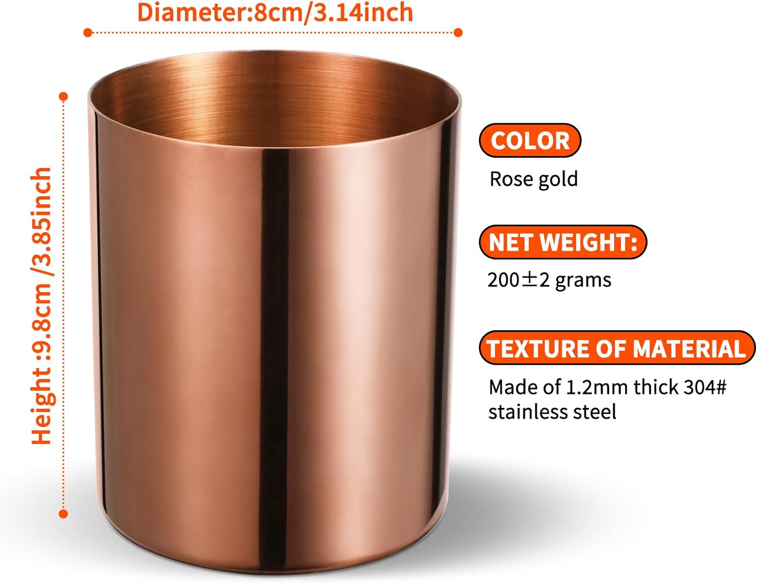 Stainless Steel Pencil Cup Pen Holder