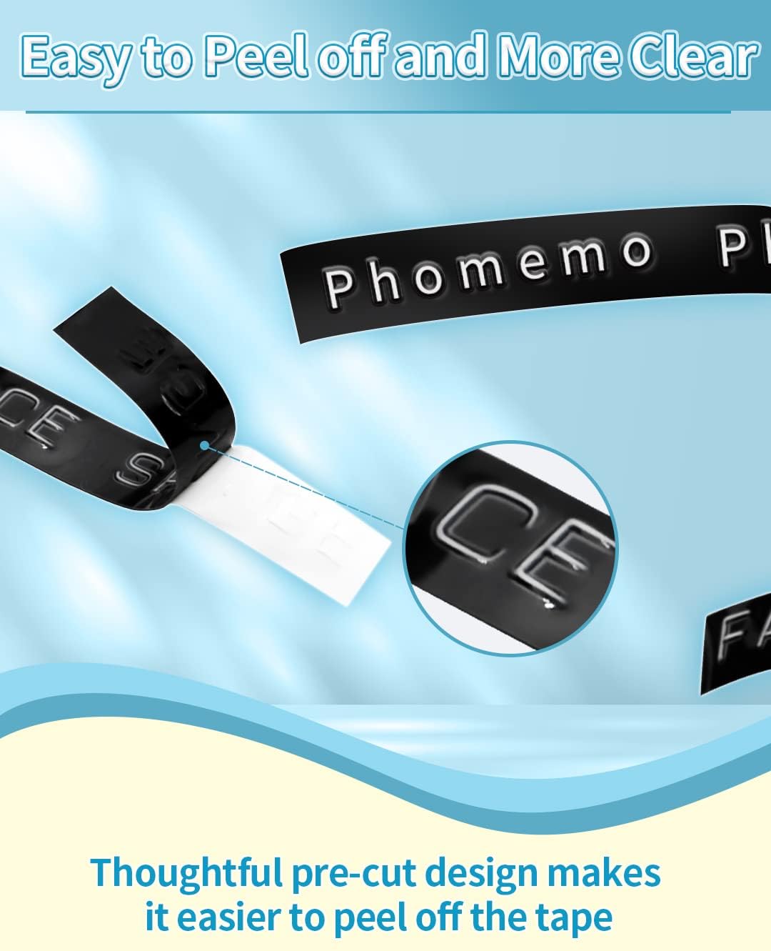 Phomemo 3D Plastic 9mm Embossing Tapes for Dymo Embossing Label Maker Black