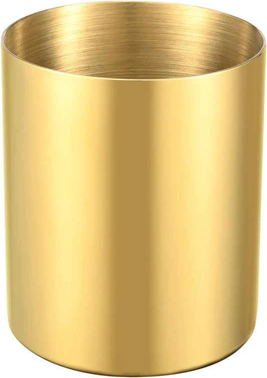 Stainless Steel Pencil Cup Pen Holder Gold