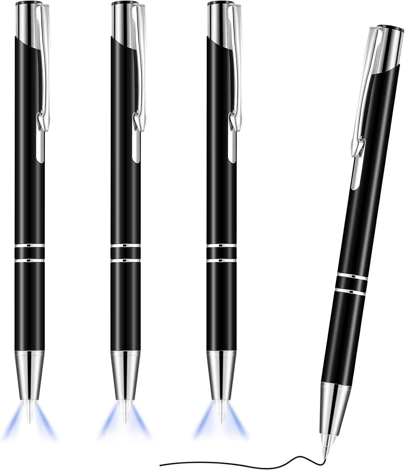 4 Pack Ballpoint Pens with LED Light for Writing in the Dark - TTpen