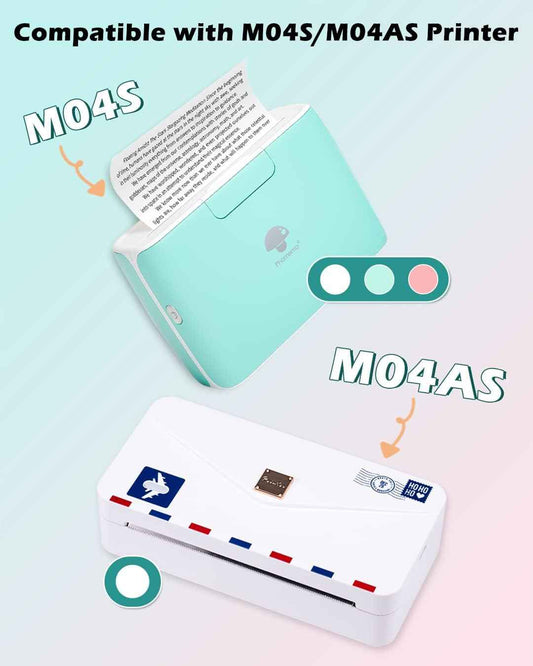 Phomemo White Adhesive Thermal Sticker Paper 107mm for M04S/M04AS Printer - TTpen