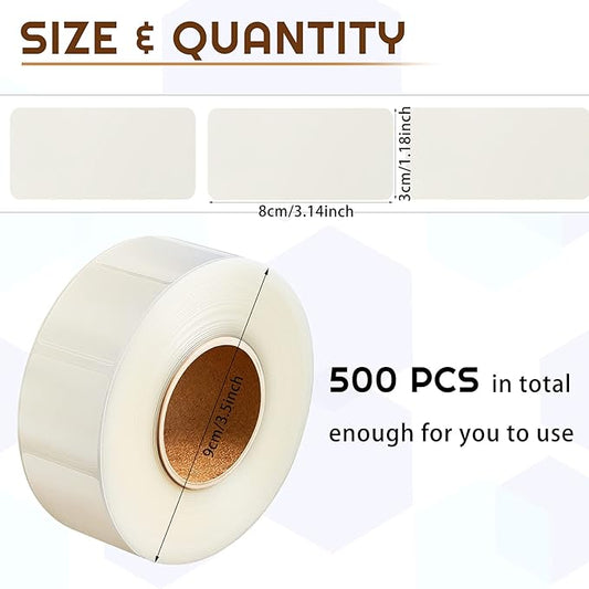 500pcs Clear Waterproof Labels for Protecting Barcodes 80 x 30mm