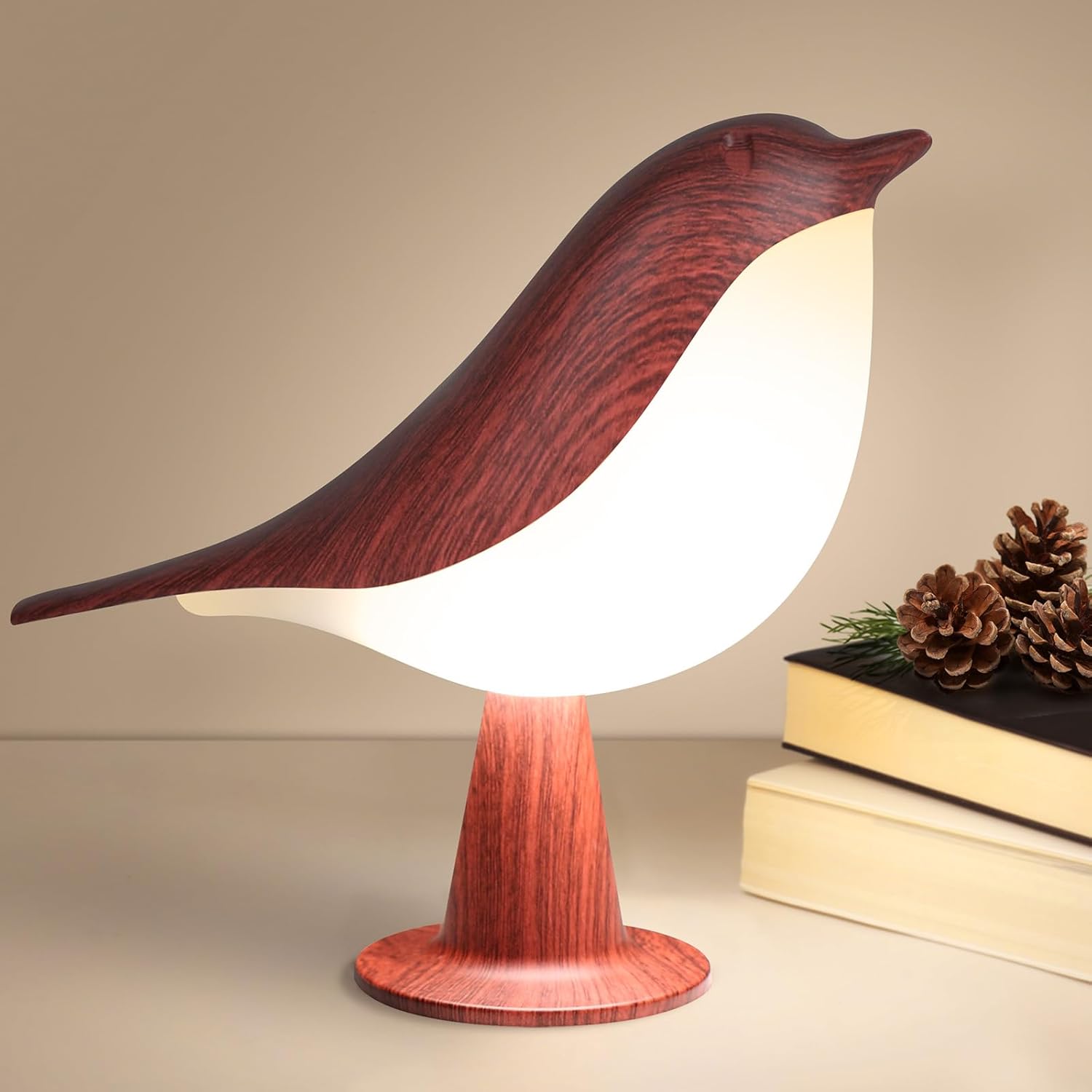 Rechargeable Bird Table Lamp Cordless Touch Dimmable Night Light