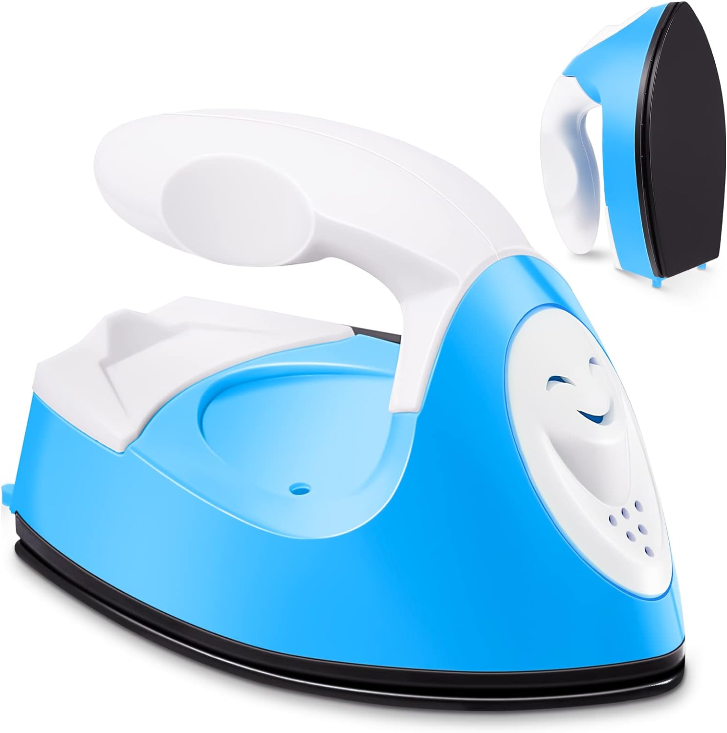 Mini Craft Heat Press Small Iron with Charging Base for Kids Blue