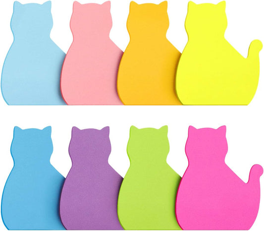 Cat Shape Sticky Note 8 Color 75 Sheets/Pad