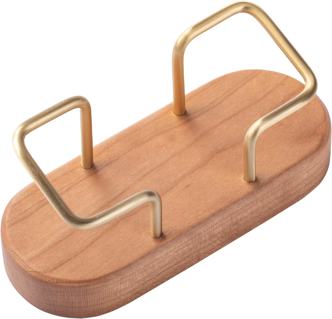 Wooden Business Card Holder for Office Desk Cherry