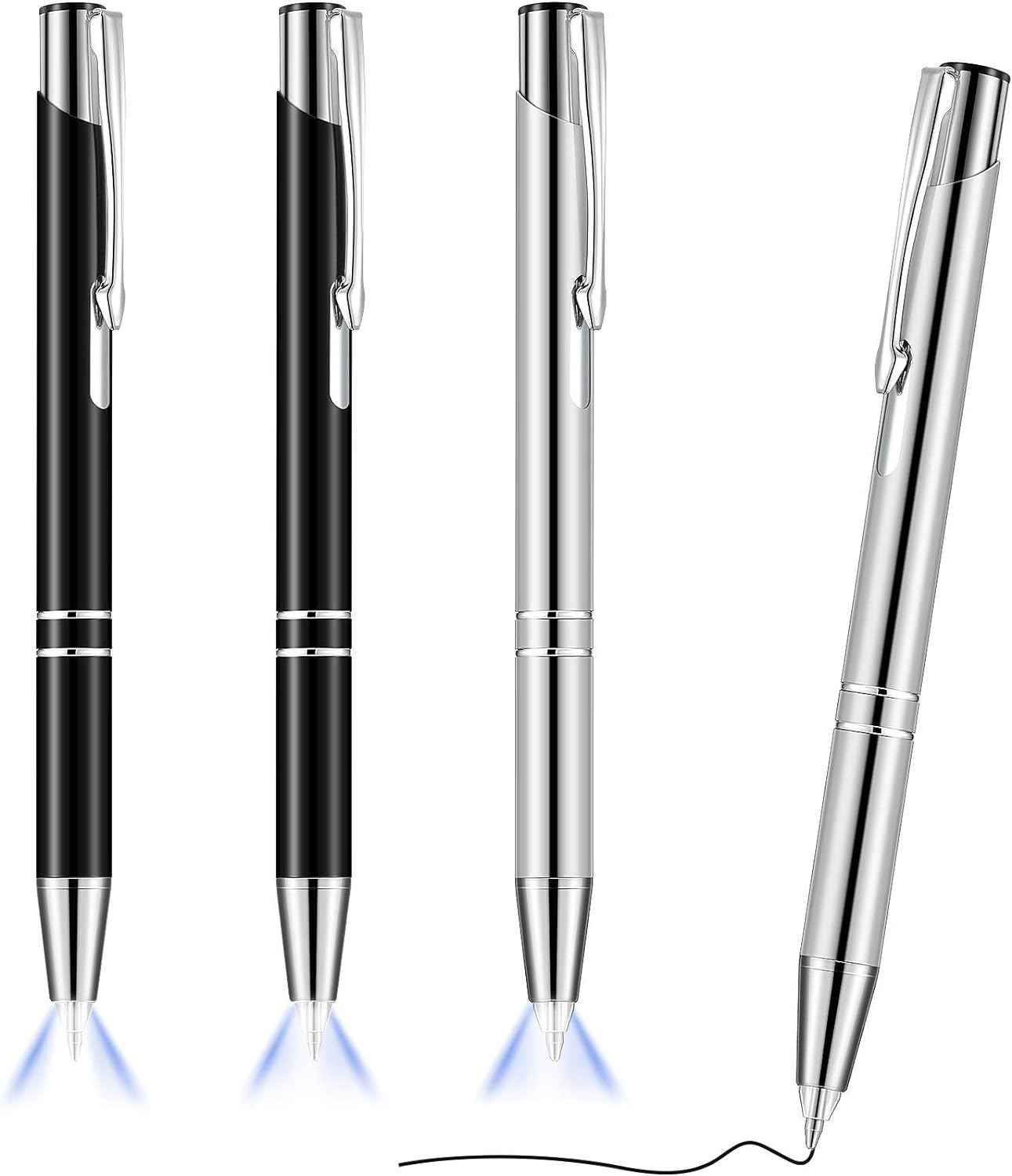 4 Pack Ballpoint Pens with LED Light for Writing in the Dark - TTpen