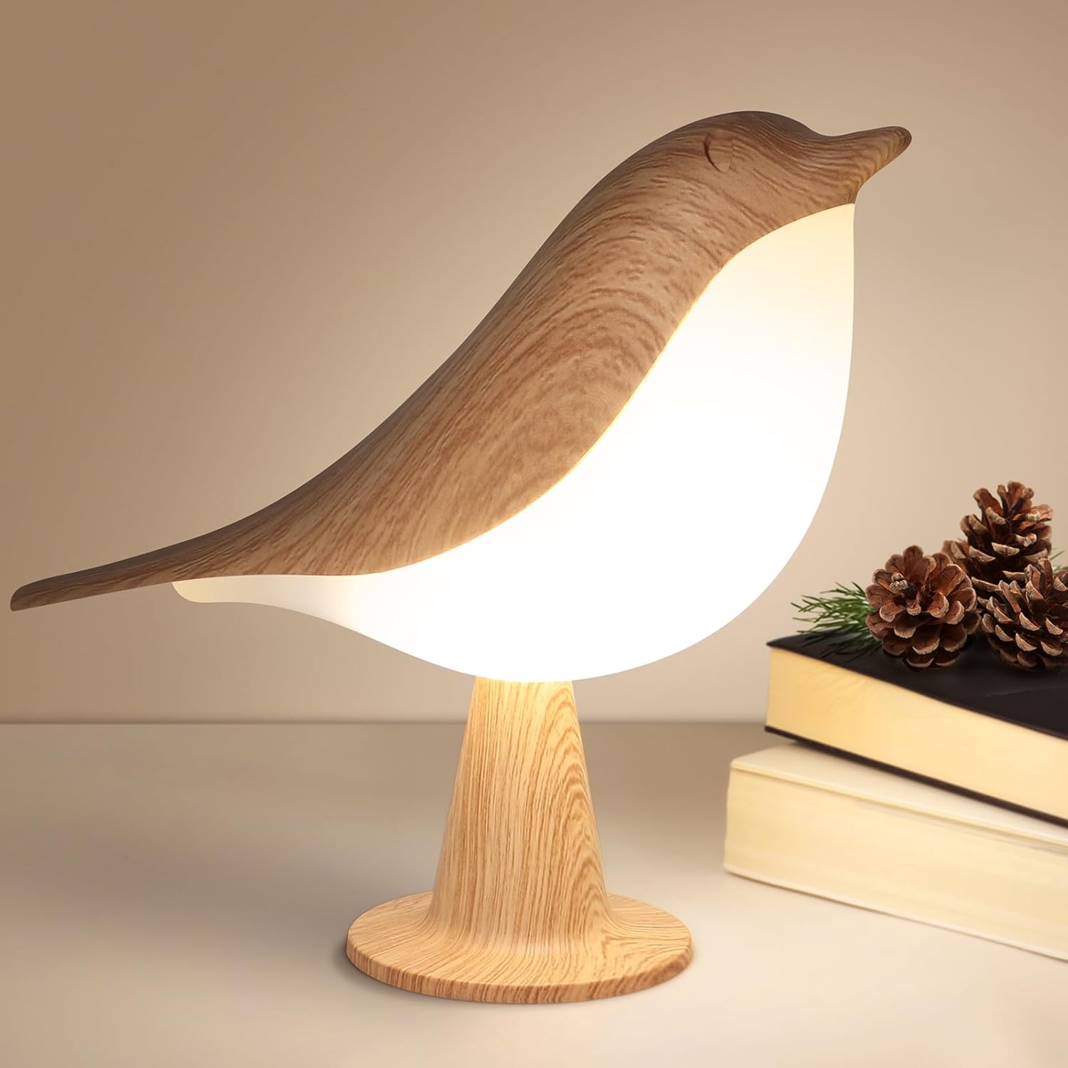 Rechargeable Bird Table Lamp Cordless Touch Dimmable Night Light