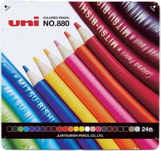 Uni Mitsubishi Pencil Colored Pencils, 880, 24 Colors