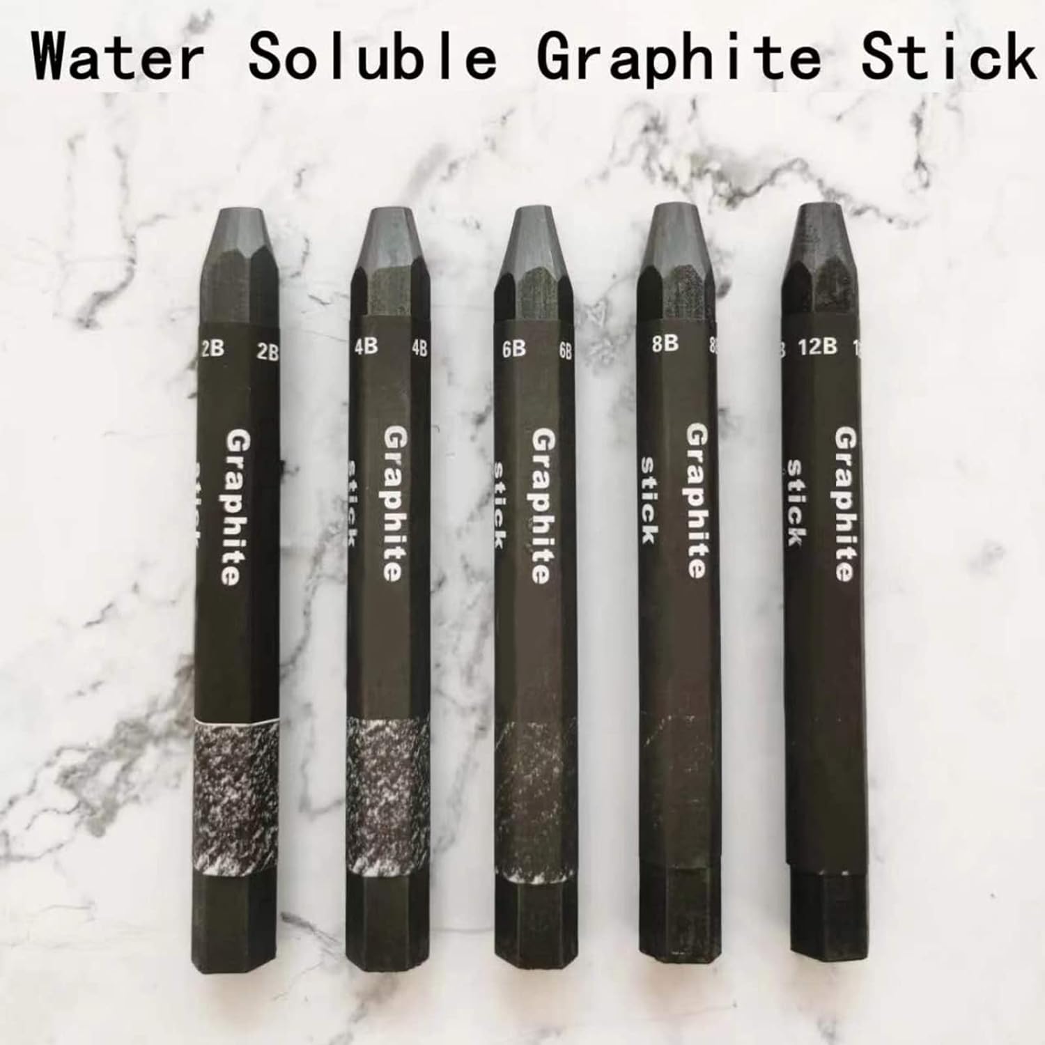 5pcs Water Soluble Graphite Sticks 2B 4B 6B 8B 12B