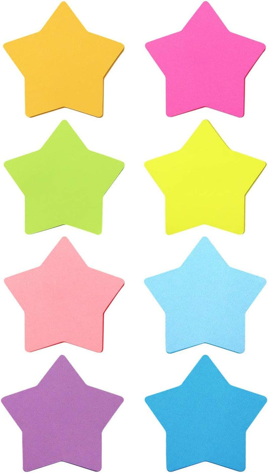 Star Shape Sticky Notes 8 Color 75 Sheets/Pad