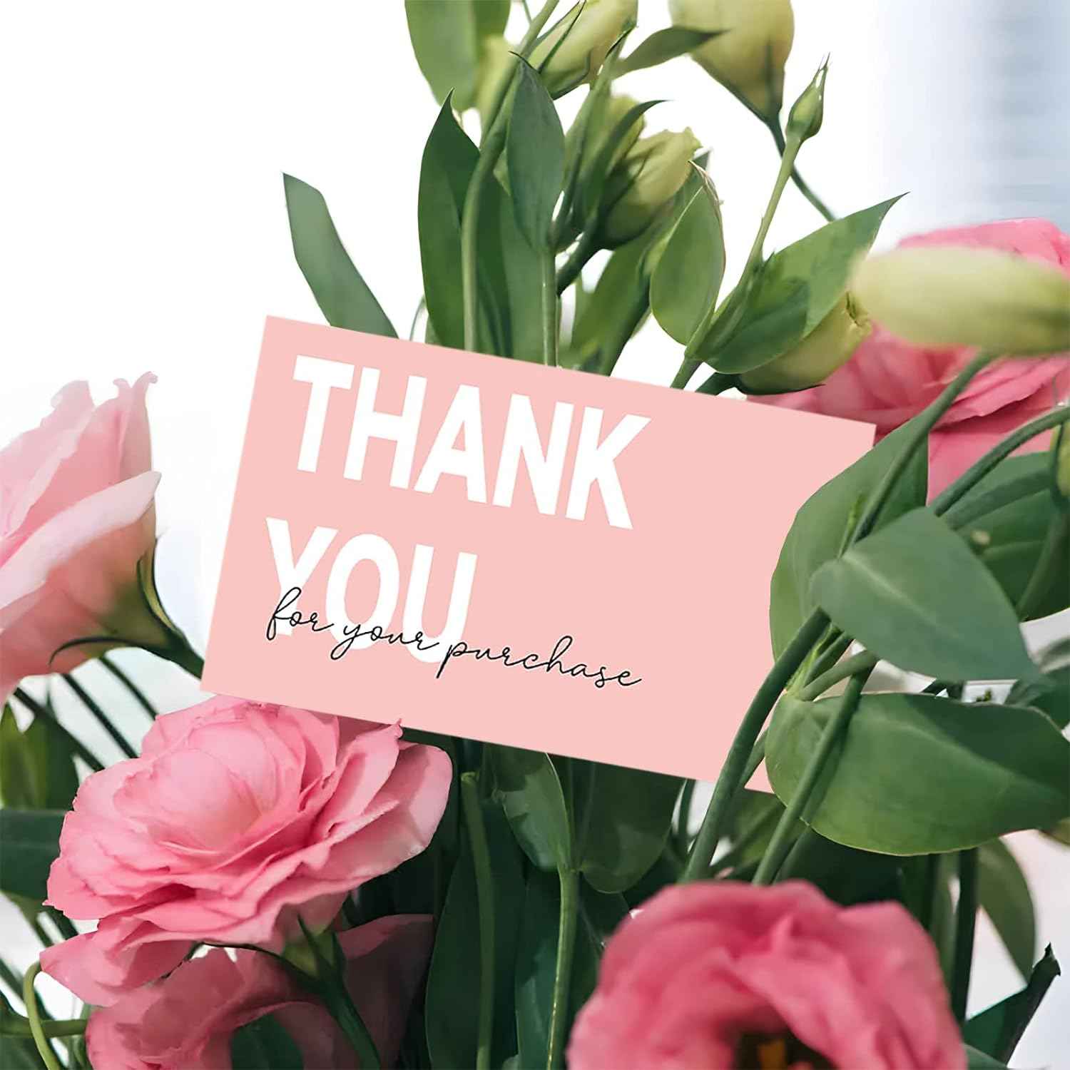 300PCS Thank You For Supporting My Business Cards Pink - TTpen