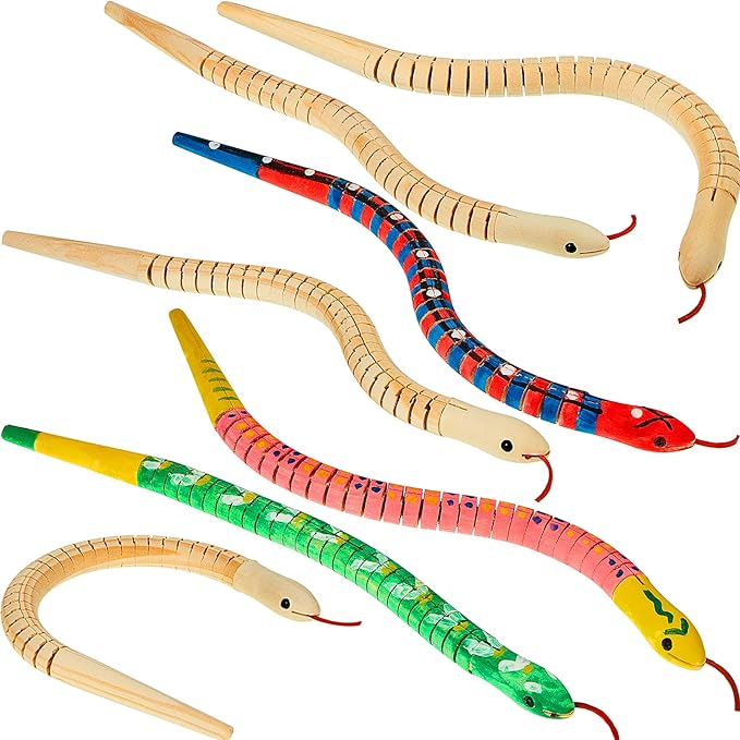 snake出品　直筆資料セット 10pcs Unfinished Wooden Snake with 12Color Acrylic Paint,2 Brushes
