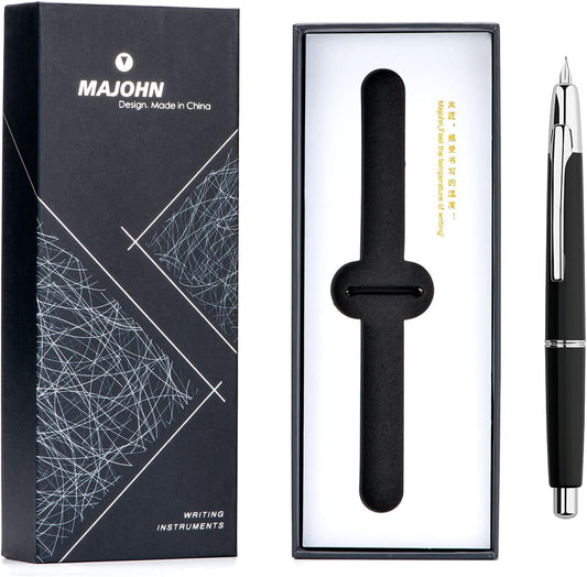 Majohn A2 Press Retractable Fountain Pen Extra Fine Nib with Box