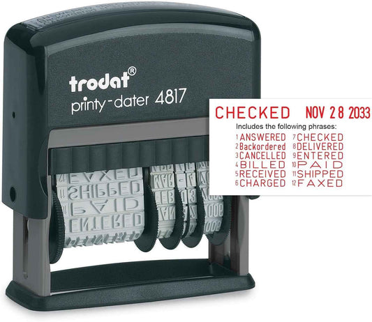 Trodat Printy-Dater 4817 Rubber Date Stamp – Self Inking