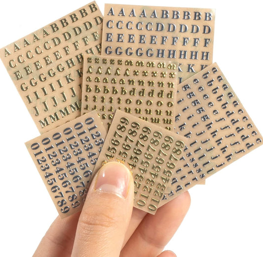 4.5mm Alphabet Number Stickers Self Adhesive 6 Sheets