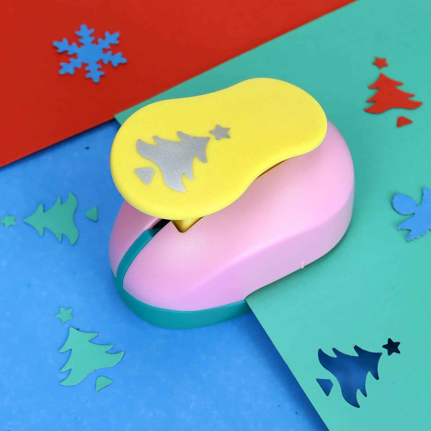 3Pcs 1 Inch Paper Punches with Christmas Tree Snowflakes Craft Hole Shapes - TTpen