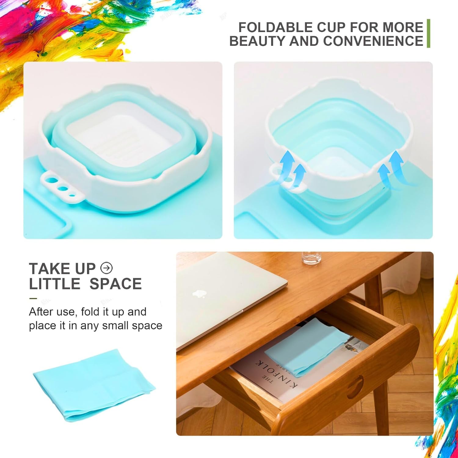 Kids Silicone Art Painting Mat with Water Cup Brushes