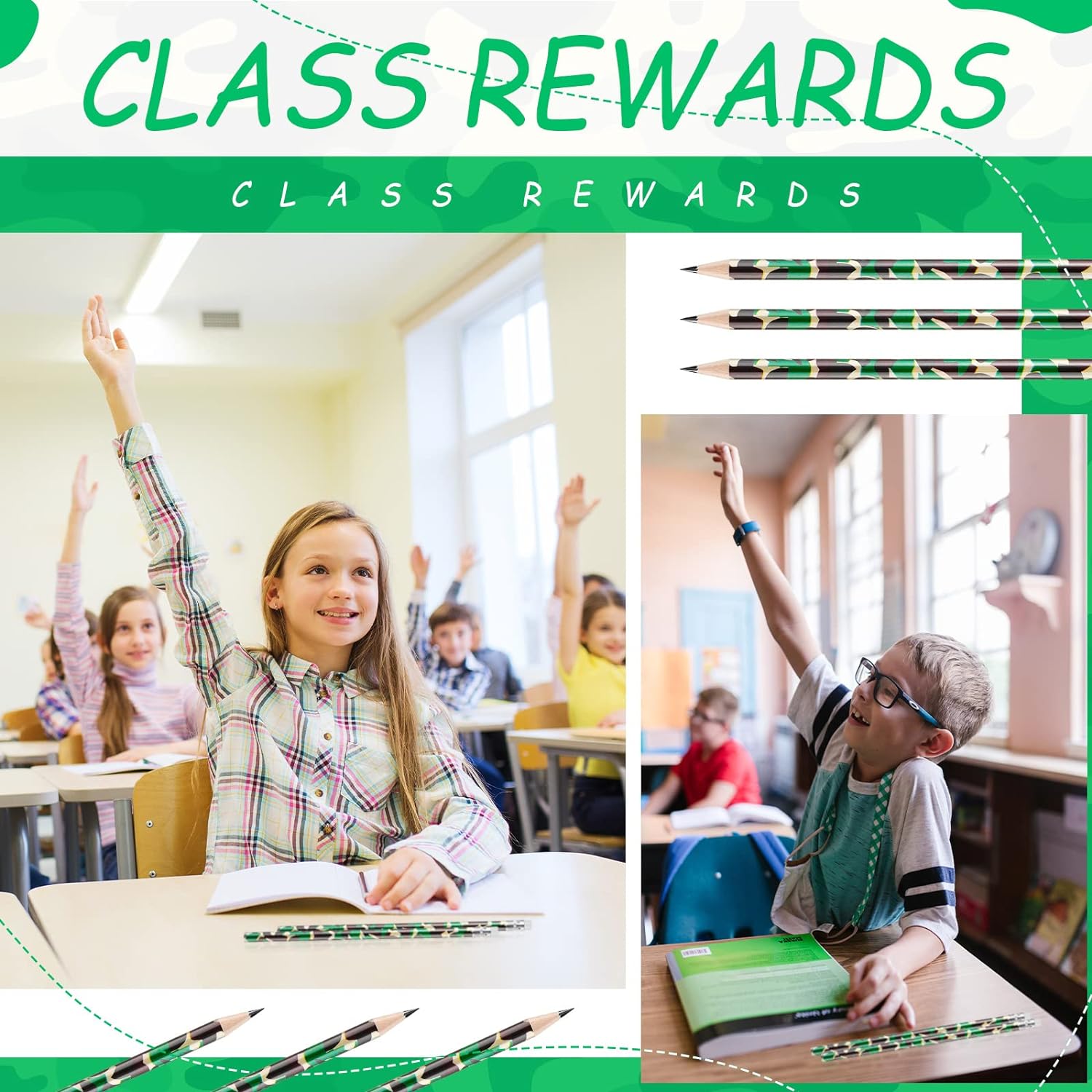 50 Pack Camouflage Tactical Pencils Army Military Party Decoration