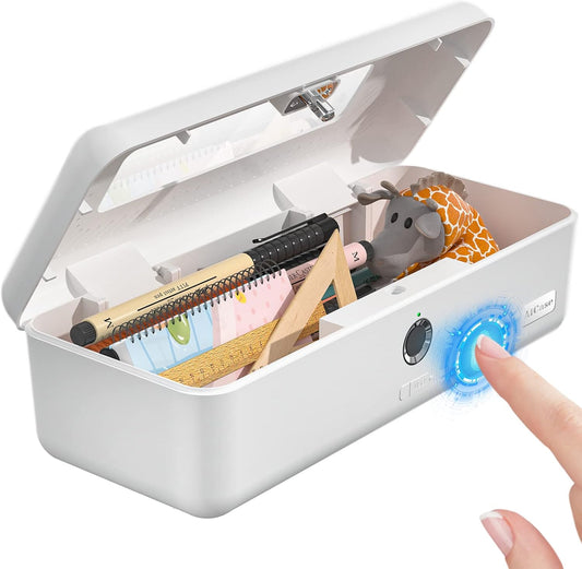 Biometric Fingerprint Storage Box Pen Money Jewelry Safe for Office
