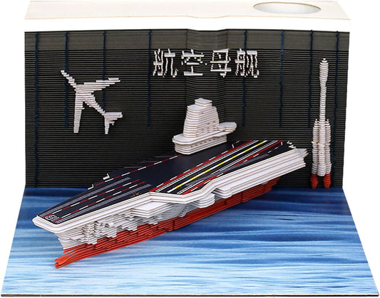Aircraft Carriers Paper Notepad 3D Memo Pads with Pen Holder