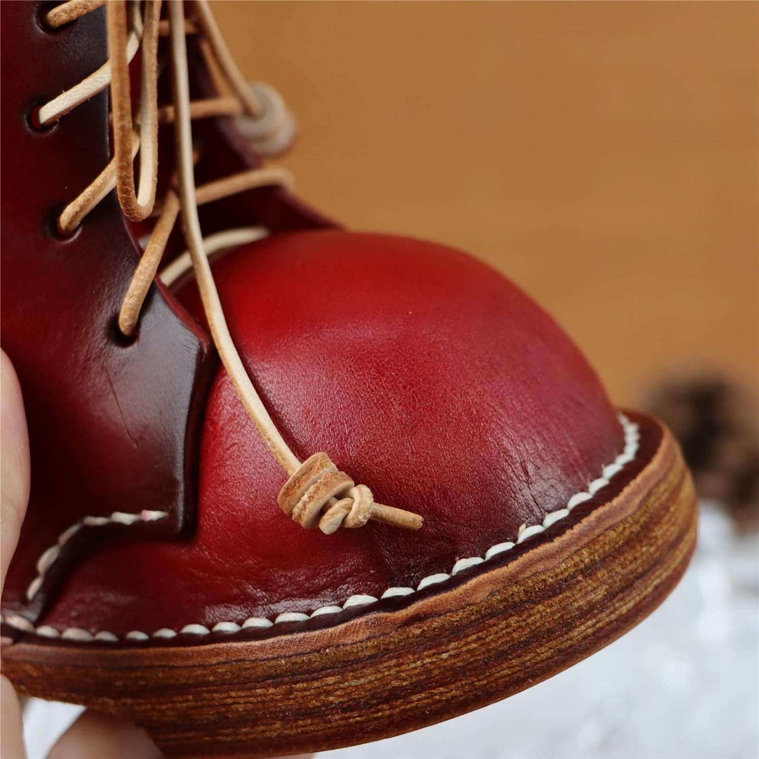 Leather Cowhide Shoes Desktop Decorative Pen Holder Organizer