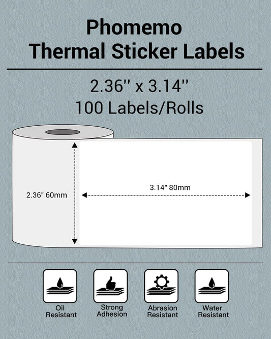 Phomemo Thermal Sticker Labels,60x80mm,for M221/M220/M200
