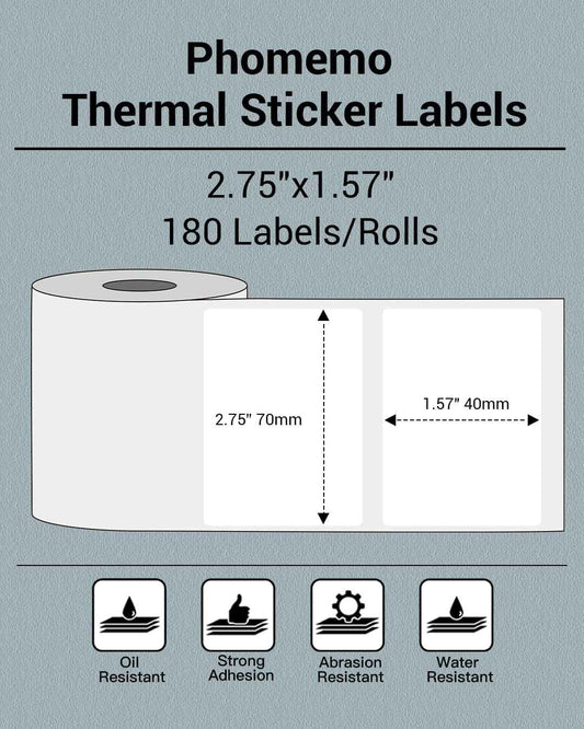 Phomemo Thermal Sticker Labels,70x40mm,for M221/M220/M200 - TTpen