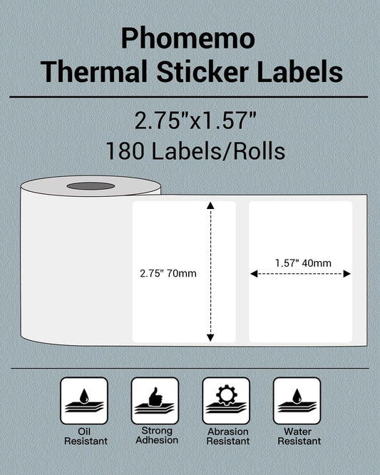 Phomemo Thermal Sticker Labels,70x40mm,for M221/M220/M200
