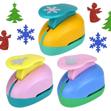 3Pcs 1 Inch Paper Punches with Christmas Tree Snowflakes Craft Hole Shapes - TTpen