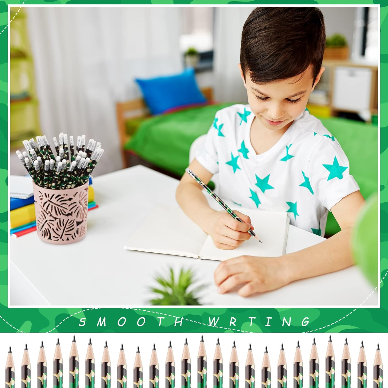 50 Pack Camouflage Tactical Pencils Army Military Party Decoration