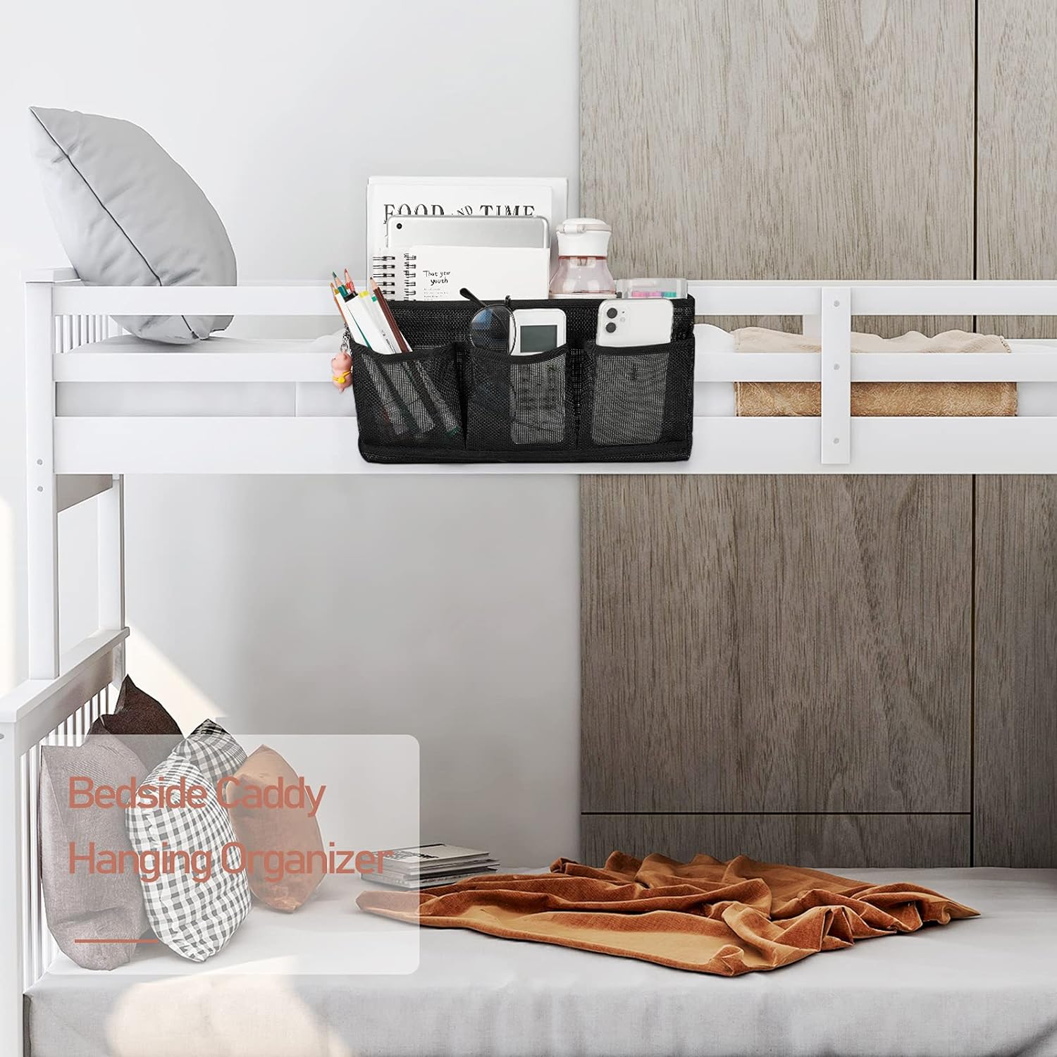 Bedside Caddy Organizer Hanging Storage with 3 Pockets