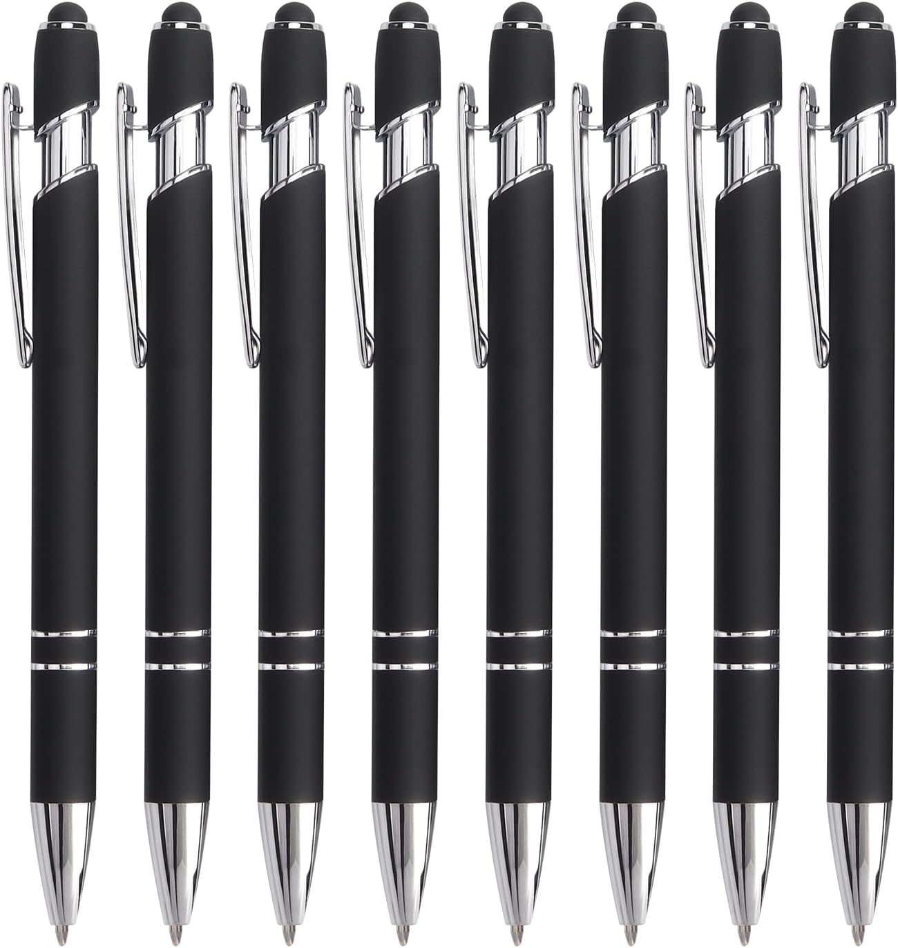 2-in-1 Stylus Retractable Ballpoint Pen with Stylus Tip,1.0mm Black Ink
