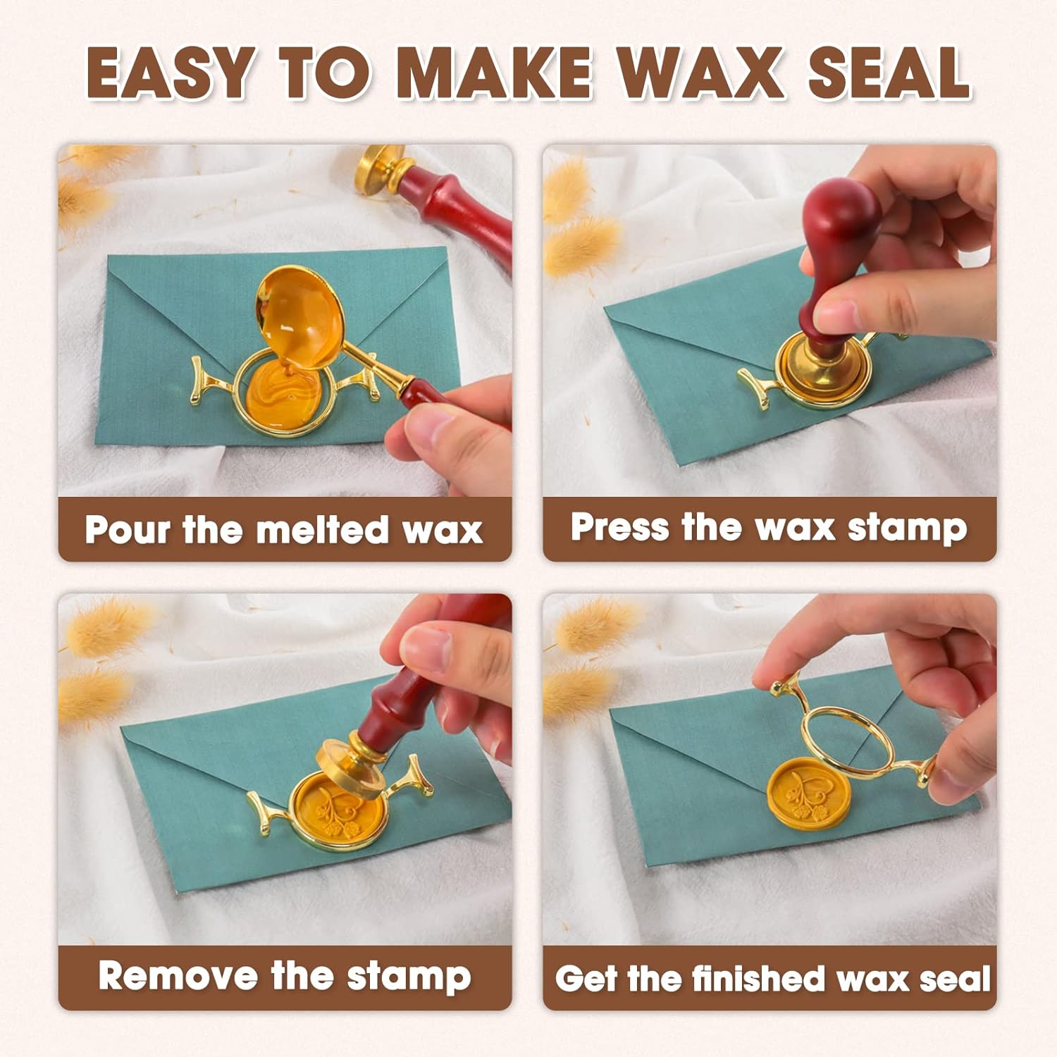 400pcs Wax Seal Kit with 2 Metal Wax Seal Mold