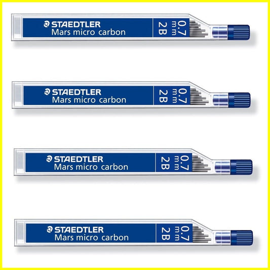 Staedtler Mars Micro Carbon 0.7mm Pencil Lead Refill 2B,4 Pack