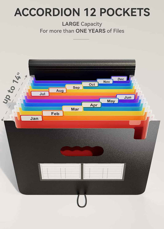 12 Pockets Expanding File Holder A4 Size Filing Box - TTpen