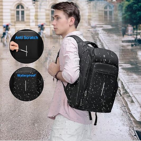 Eurcool Laptop Backpack for Men,15.6 inch Travel Business Anti-theft Black Bag