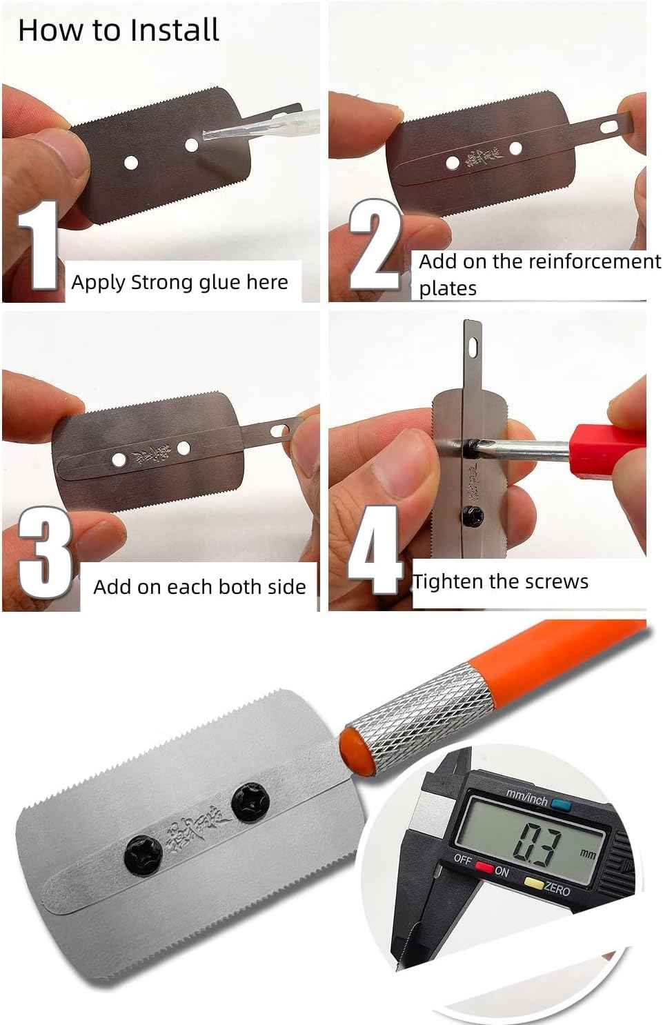 DSPIAE 2 Handles and 4 Blades Mini Hand Saws for Model