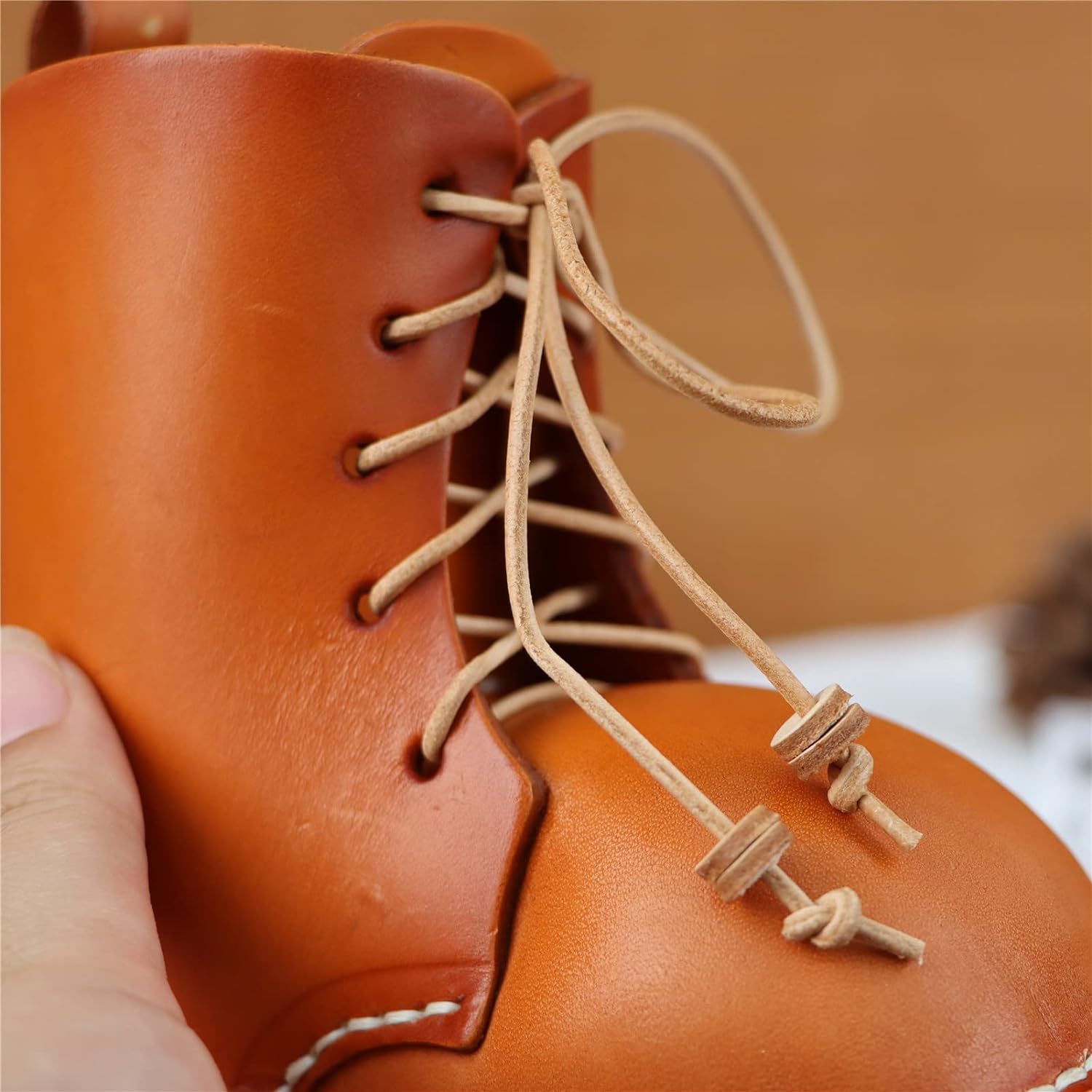 Leather Cowhide Shoes Desktop Decorative Pen Holder Organizer