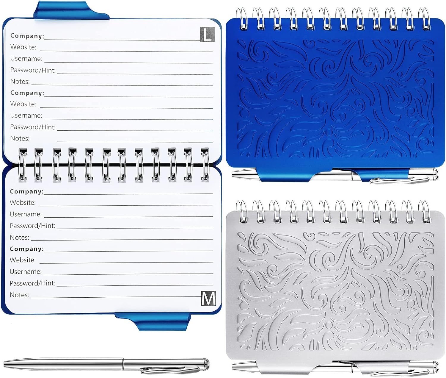 2Pcs Protable Notebook Elegant Mandala Password Book Keeper with Pen
